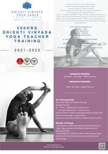 200hrs Drishti Vinyasa Yoga Teacher Training - Shanghai
Weekdays Training
Nov 2021 - Jan 2022